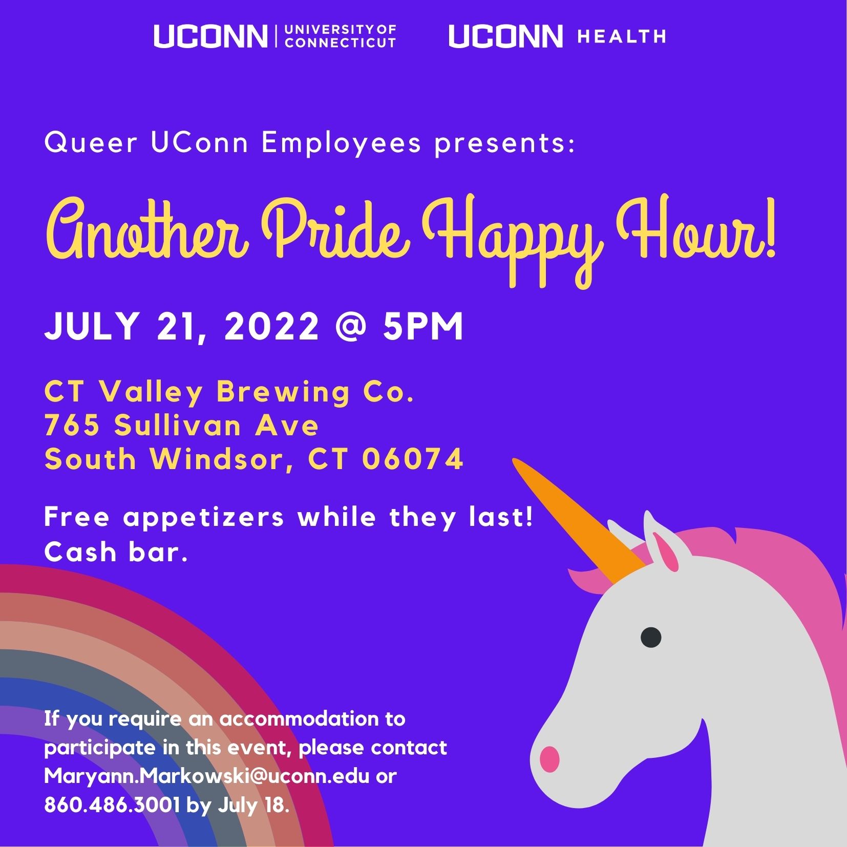 Image button to PDF flyer for June 29, 2022 In-person Pride happy hour
